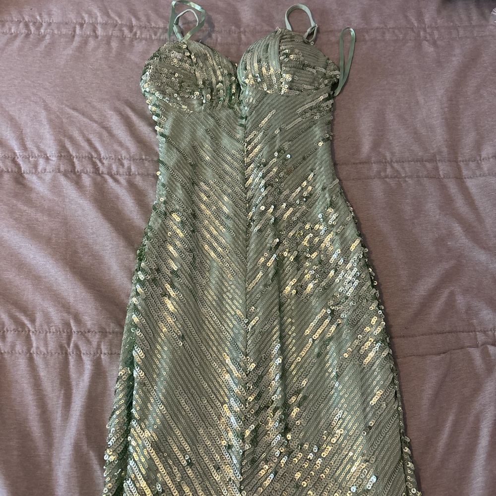 Stunning Olive Sequin Gown